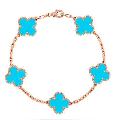 [Aurelle Style] CLOVER 5 MOTIF TURQUOISE BRACELET COLLECTION