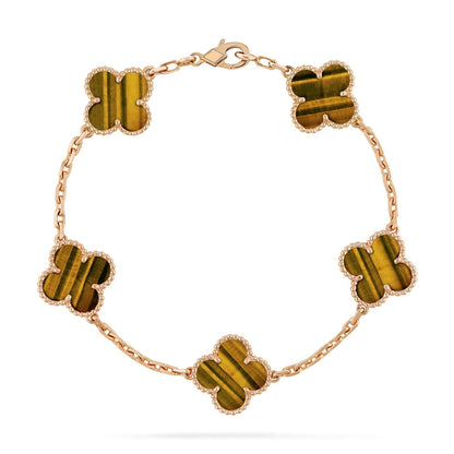 [Aurelle Style] CLOVER 5 MOTIFS TIGER EYE BRACELET COLLECTION
