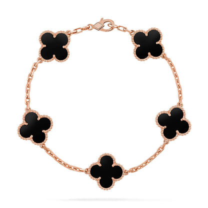 [Aurelle Style] CLOVER 5 MOTIF ONYXS BRACELET COLLECTION