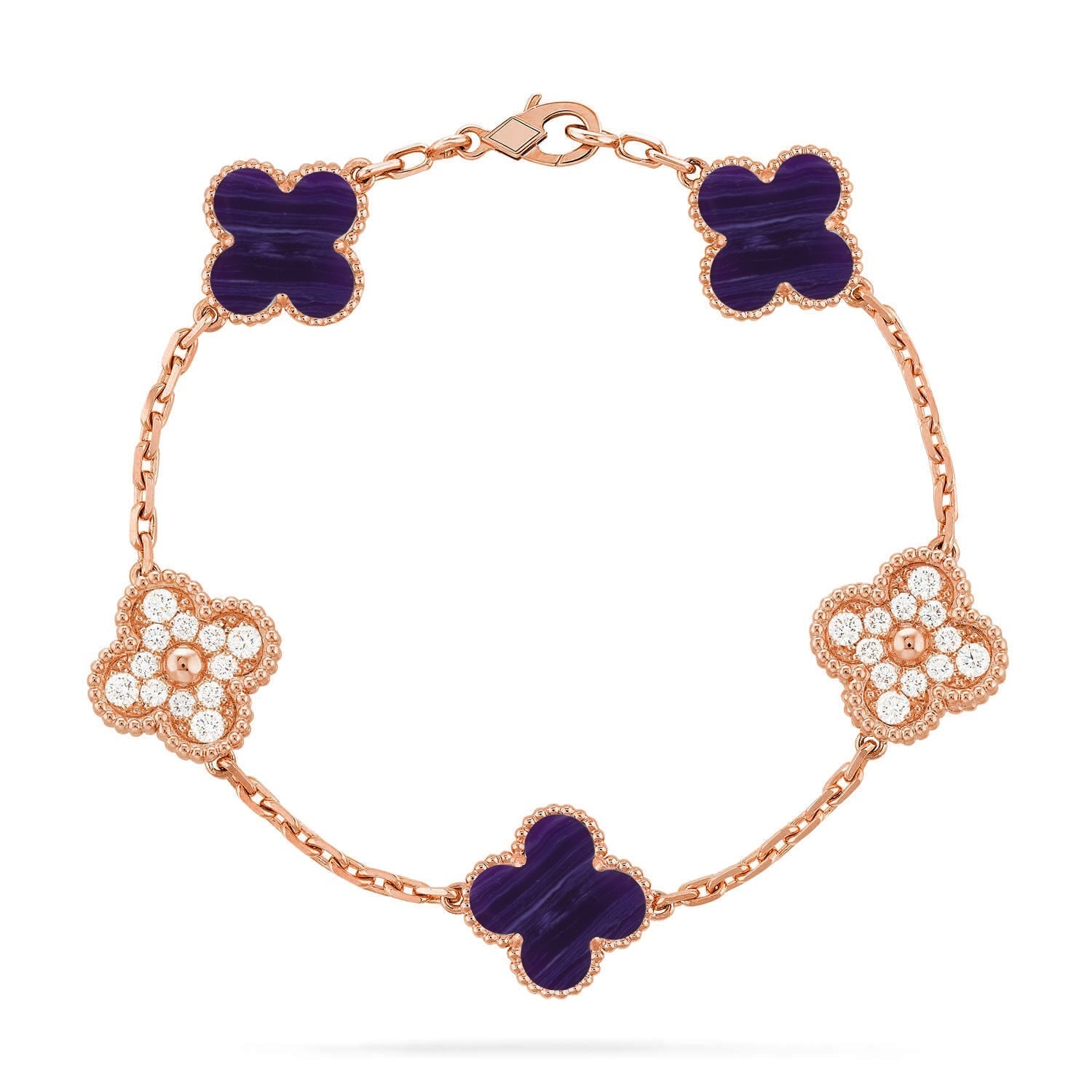 [Aurelle Style]CLOVER 5 MOTIF PURPLE STRIPES BRACELET COLLECTION