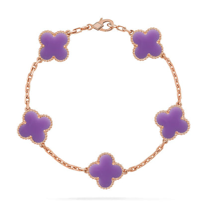 [Aurelle Style]CLOVER 5 MOTIF LIGHT PURPLE BRACELET COLLECTION