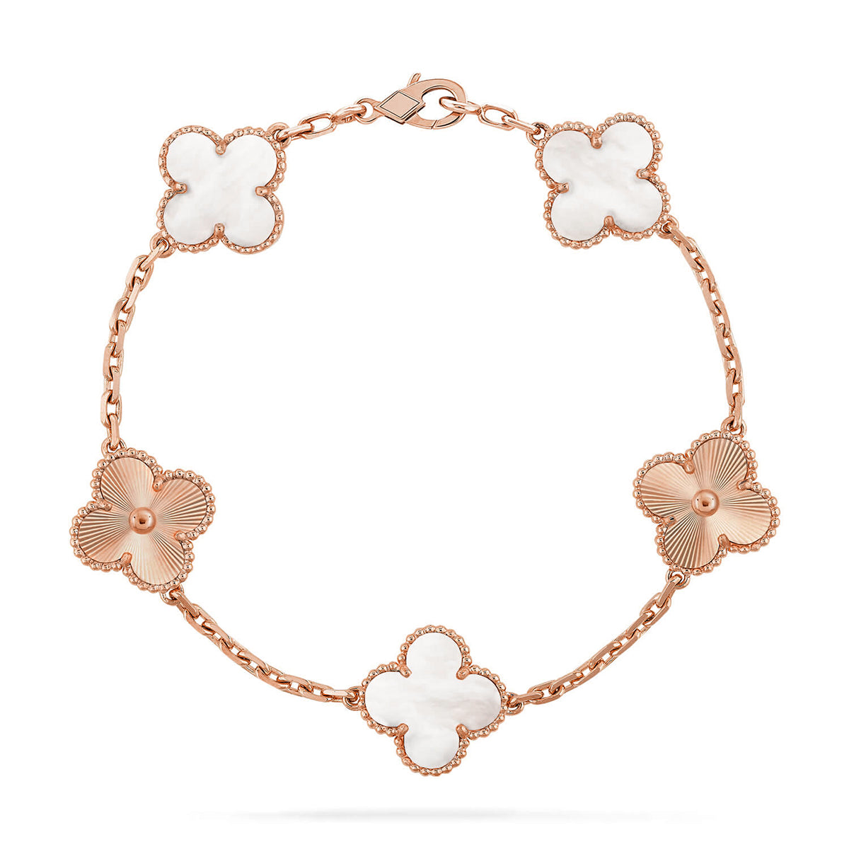[Aurelle Style]CLOVER WHITE PEARL MOP 5 MOTIF BRACELET COLLECTION