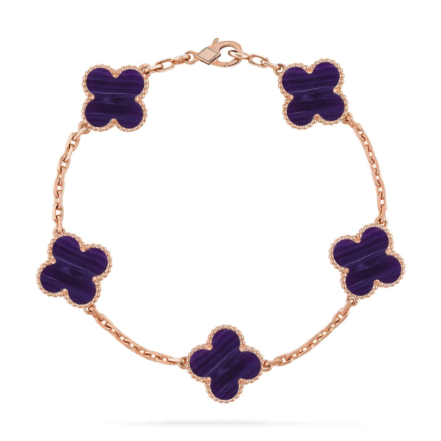 [Aurelle Style]CLOVER 5 MOTIF PURPLE STRIPES BRACELET COLLECTION