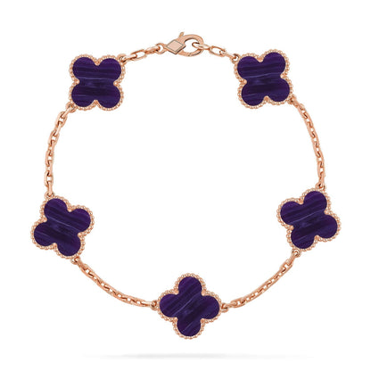 [Aurelle Style]CLOVER 5 MOTIF PURPLE STRIPES BRACELET COLLECTION
