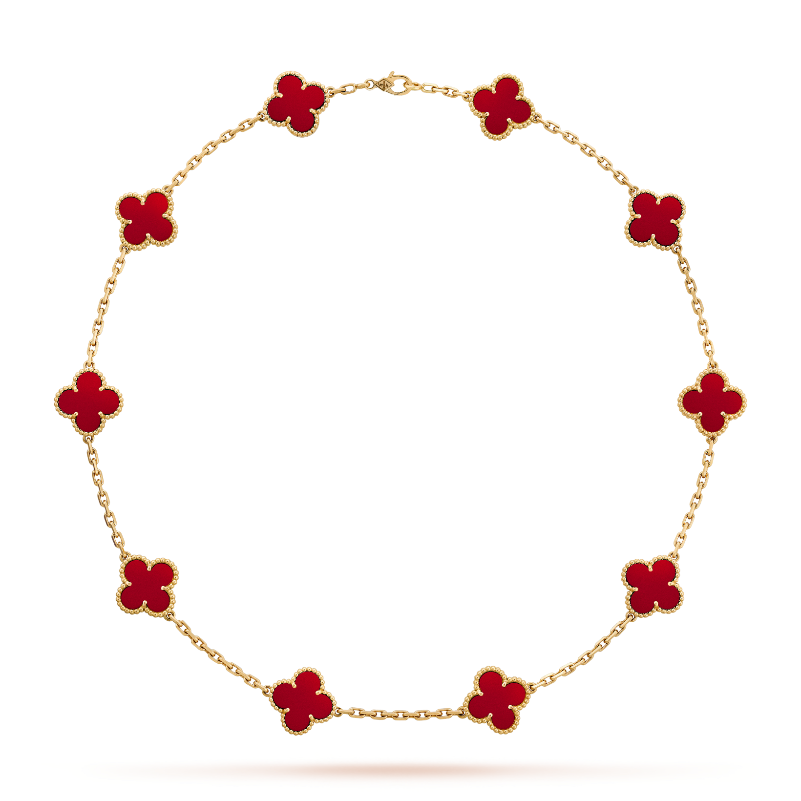 [Aurelle Style]CLOVER 10 MOTIFS CARNELIAN NECKLACE