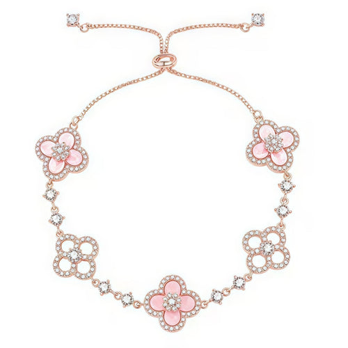[Aurelle Style]CLOVER 5 MOTIF PINK BLUE RED WHITE BRACELET