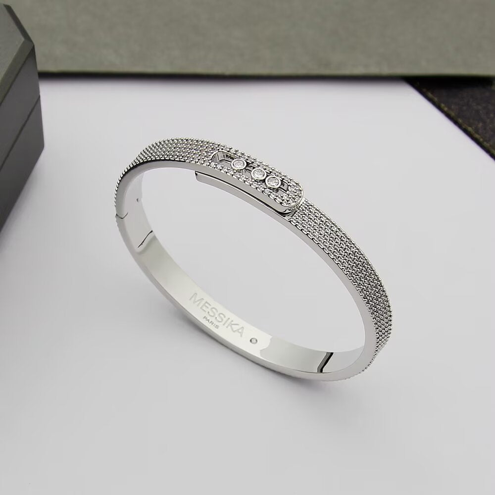 [Aurelle Style]Move Noa Full Pavé Diamond Bangle Bracelet