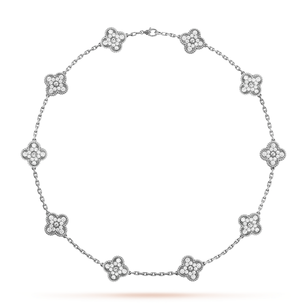 [Aurelle Style]CLOVER 10 MOTIFS DIAMOND NECKLACE