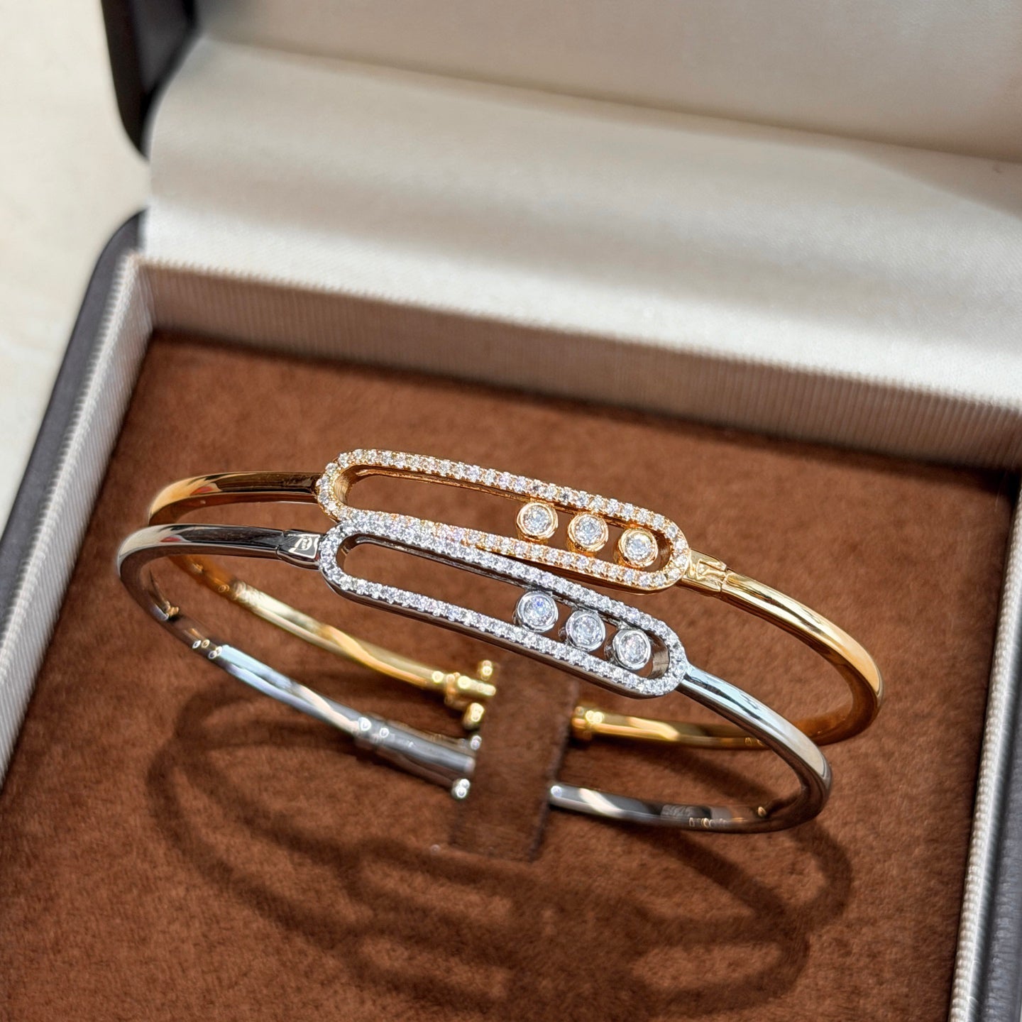 [Aurelle Style]Move Pavé Diamond Bangle Bracelet M