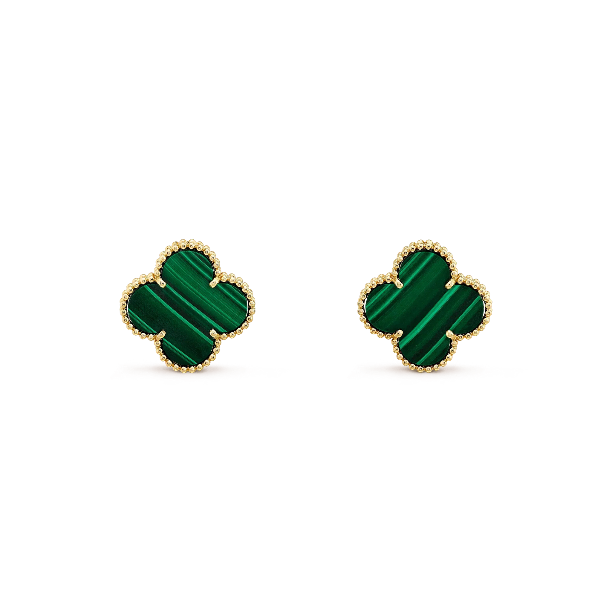 [Aurelle Style]CLOVER MINI 9.5MM MALACHITE  EARRINGS