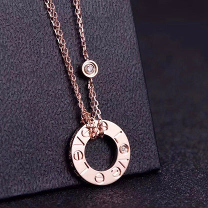 [Aurelle Style]LOVE NECKLACE 16MM 2 DIAMONDS