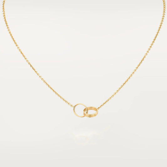 [Aurelle Style]LOVE NECKLACE DOUBLE RING GOLD