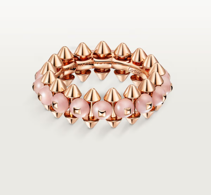 [TOP]CLASH ELEGANT ROSE GOLD RING FEATURING NATURAL AGATE