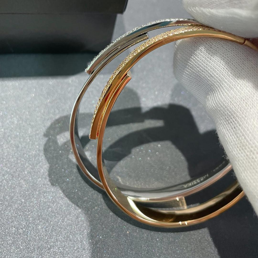 [Aurelle Style]Move Noa Rose Gold Pavé Diamond Bangle Bracelet