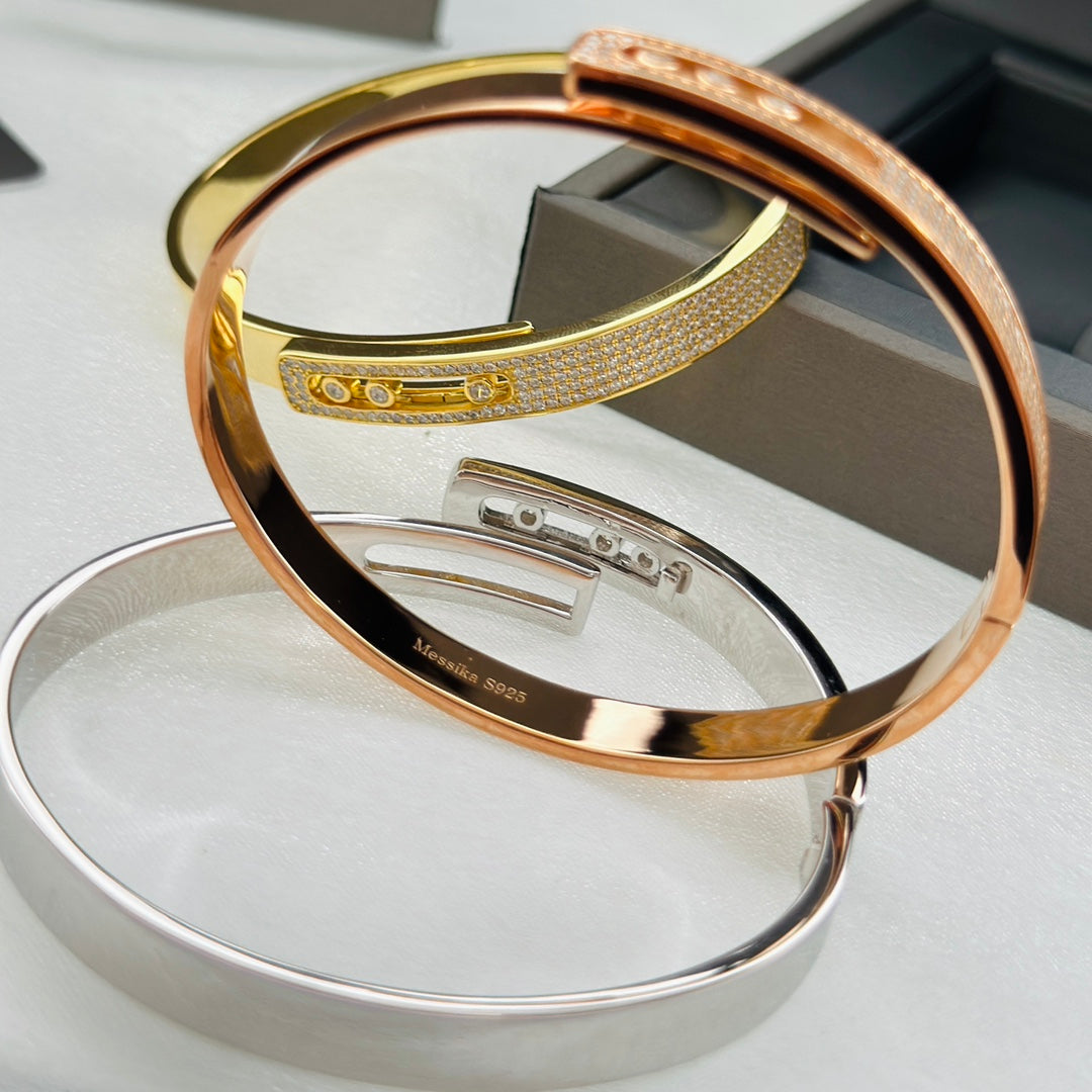 [Aurelle Style]Move Noa Rose Gold Pavé Diamond Bangle Bracelet