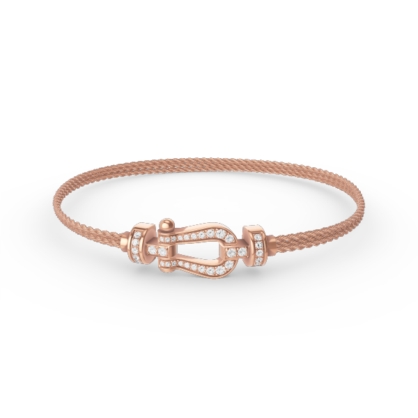 [Aurelle Style]FORCE SMALL HORSESHOE  DIAMOND CHAIN ROPE BRACELET