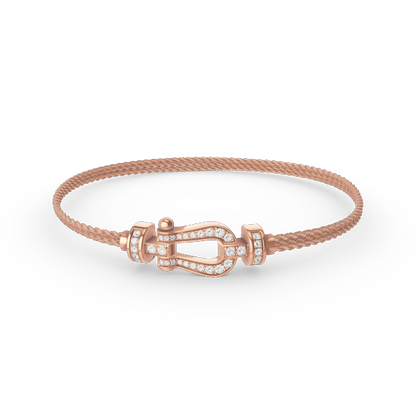 [Aurelle Style]FORCE SMALL HORSESHOE  DIAMOND CHAIN ROPE BRACELET