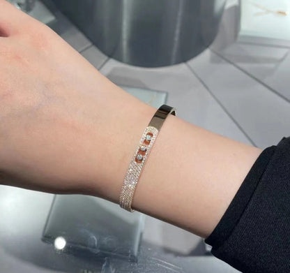 [Aurelle Style]Move Noa Rose Gold Pavé Diamond Bangle Bracelet