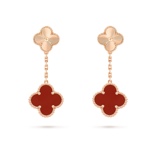 [Aurelle Style]CLOVER 2 MOTIF  LASER CARNELIAN EARRINGS