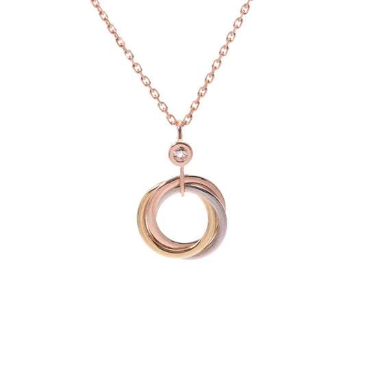 [Aurelle Style]TRINITY SILVER GOLD PINK GOLD NECKLACE