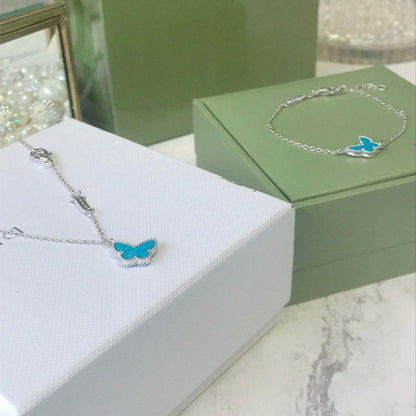 [Aurelle Style]BUTTERFLY TURQUOISE BUTTERFLY BRACELET SILVER