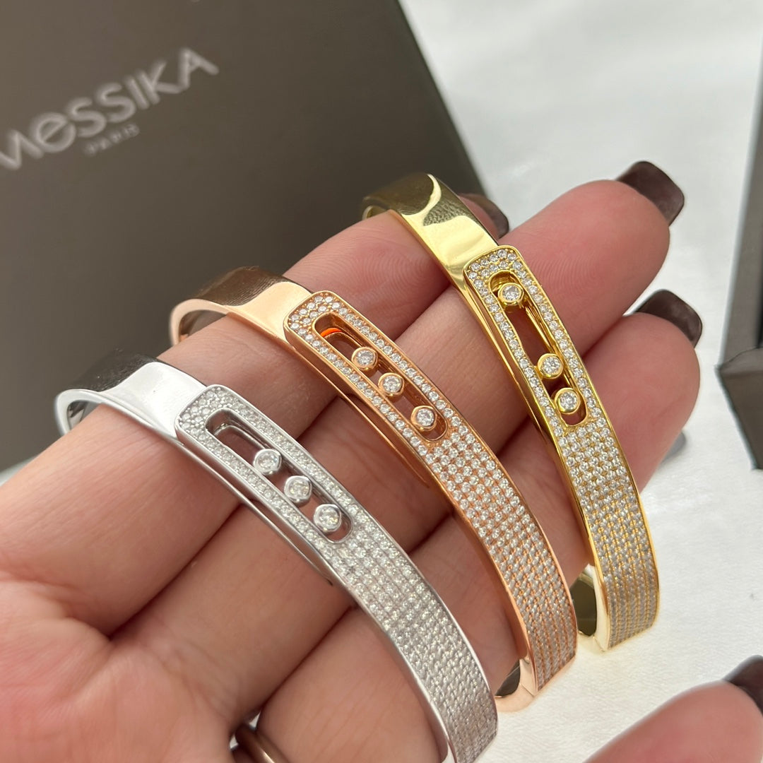 [Aurelle Style]Move Noa Rose Gold Pavé Diamond Bangle Bracelet