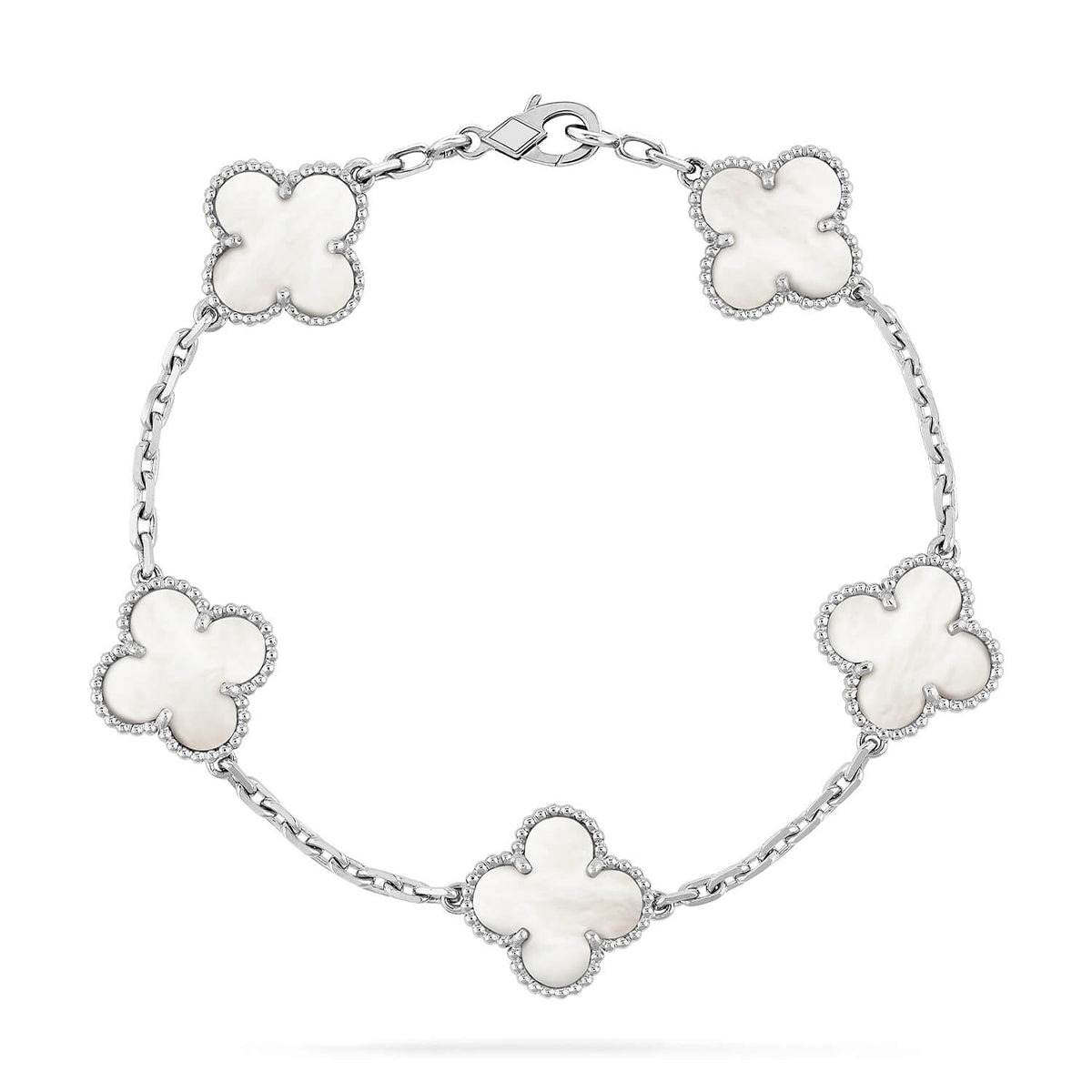 [Aurelle Style]CLOVER WHITE PEARL MOP 5 MOTIF BRACELET COLLECTION