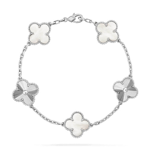 [TOP]CLOVER WHITE PEARL MOP 5 MOTIF BRACELET COLLECTION