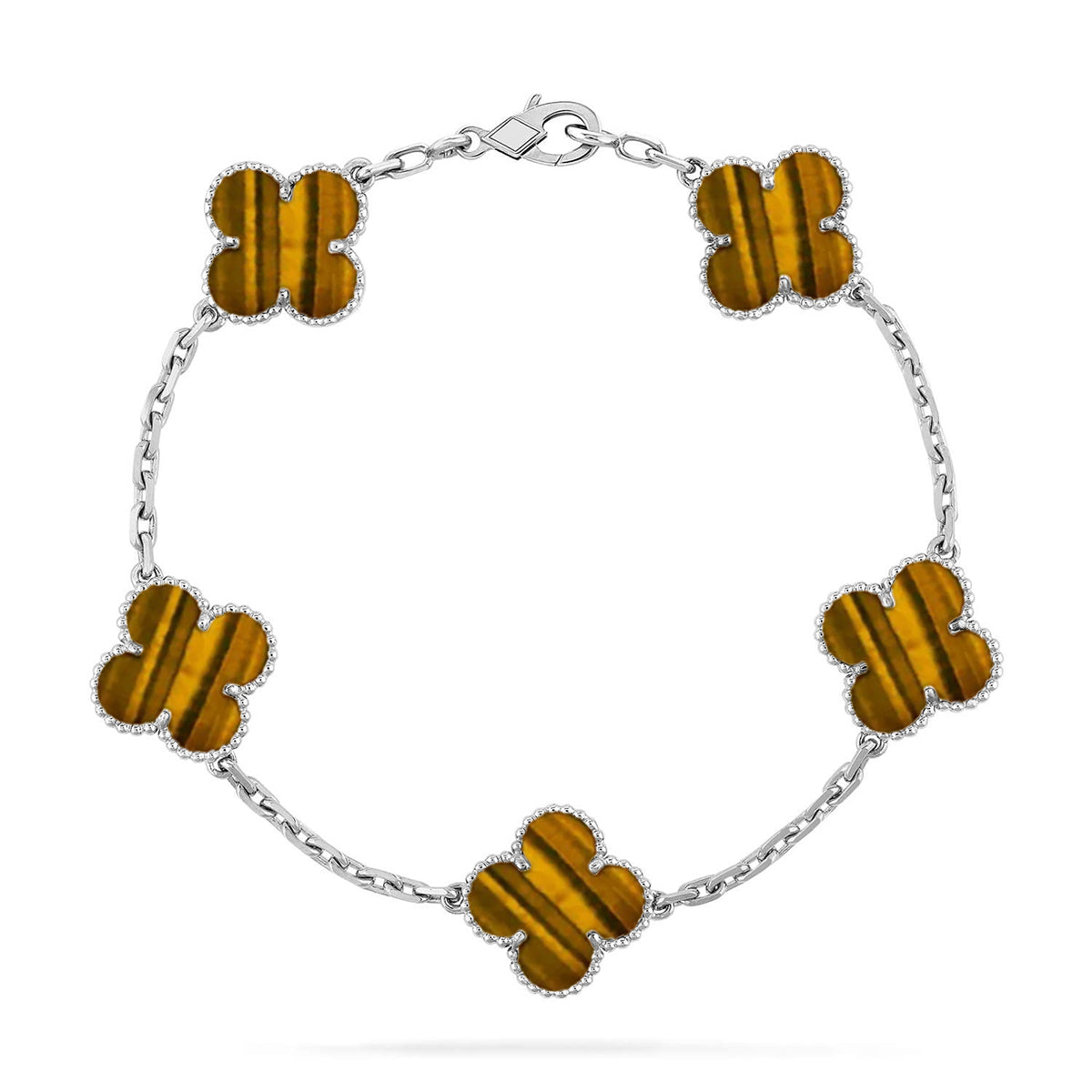 [Aurelle Style] CLOVER 5 MOTIFS TIGER EYE BRACELET COLLECTION