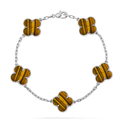 [Aurelle Style] CLOVER 5 MOTIFS TIGER EYE BRACELET COLLECTION