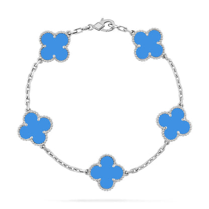 [Aurelle Style] CLOVER 5 MOTIF BLUE AGATE BRACELET COLLECTION