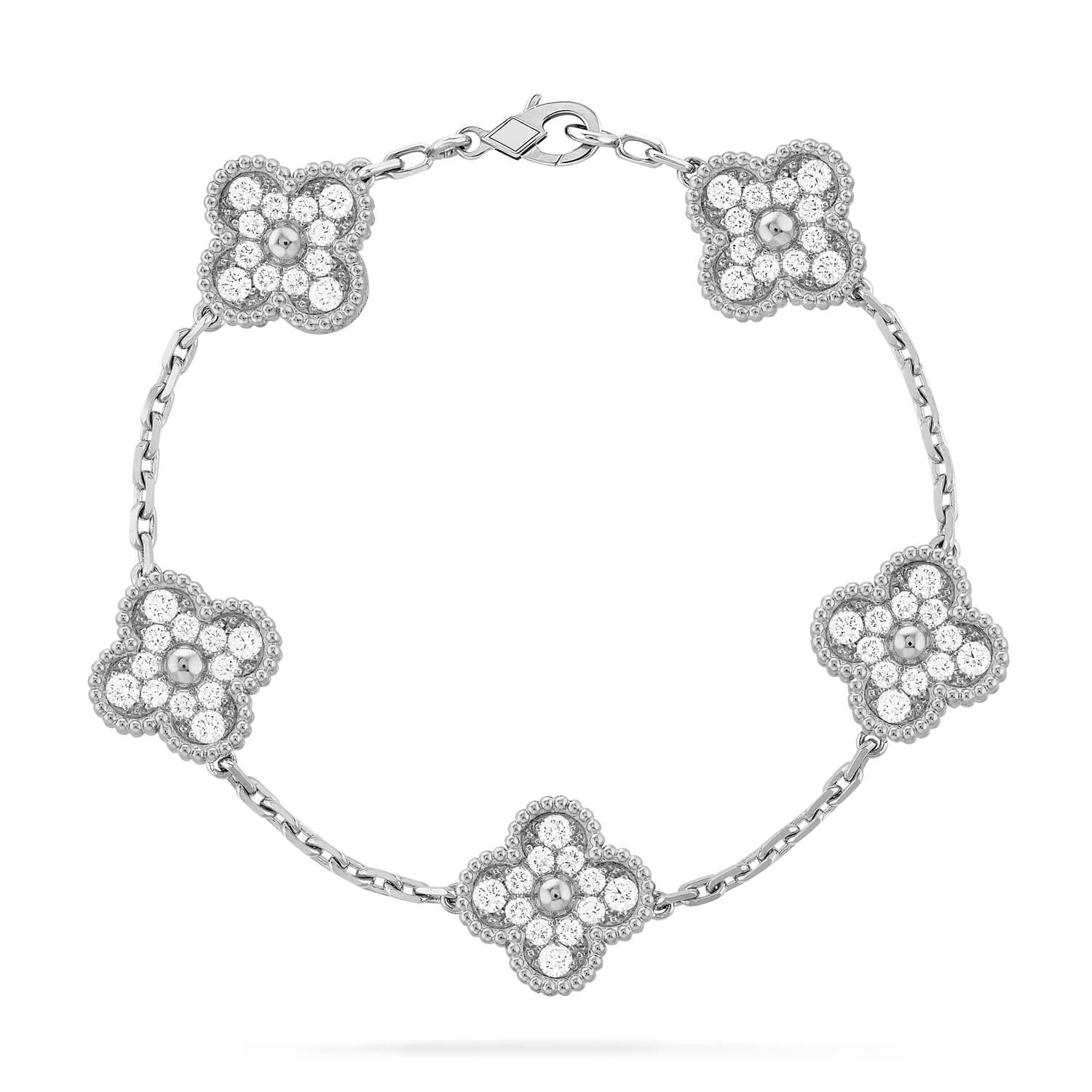 [Aurelle Style] CLOVER 5 MOTIF FULL DIAMOND BRACELET COLLECTION