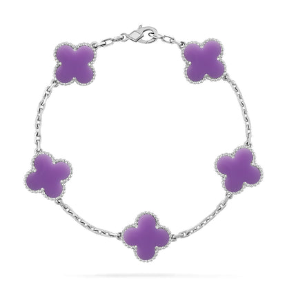 [Aurelle Style]CLOVER 5 MOTIF LIGHT PURPLE BRACELET COLLECTION