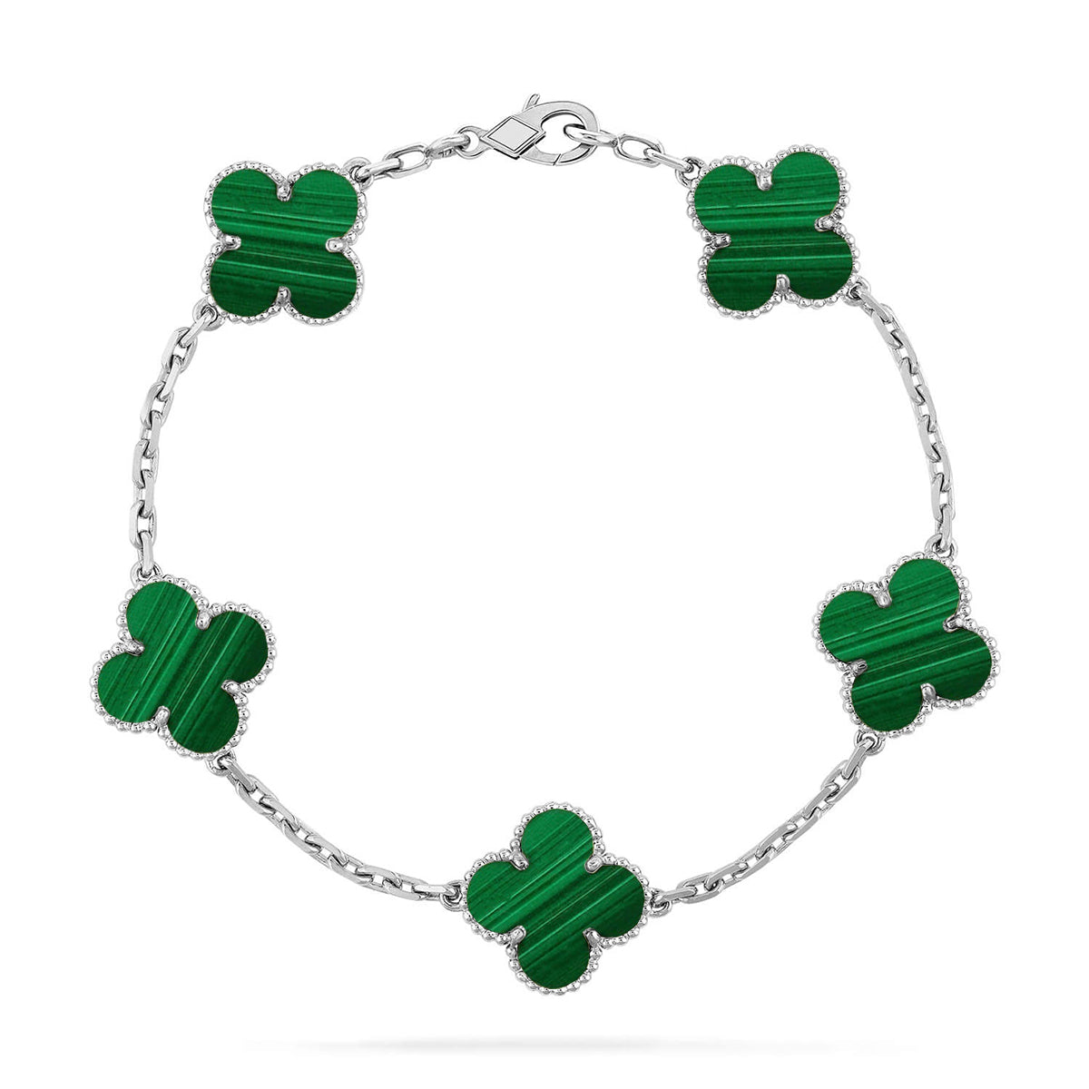 [Aurelle Style] CLOVER 5 MOTIF MALACHITE BRACELET COLLECTION