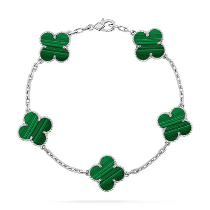 [Aurelle Style] CLOVER 5 MOTIF MALACHITE BRACELET COLLECTION