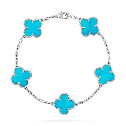 [TOP] CLOVER 5 MOTIF TURQUOISE BRACELET COLLECTION