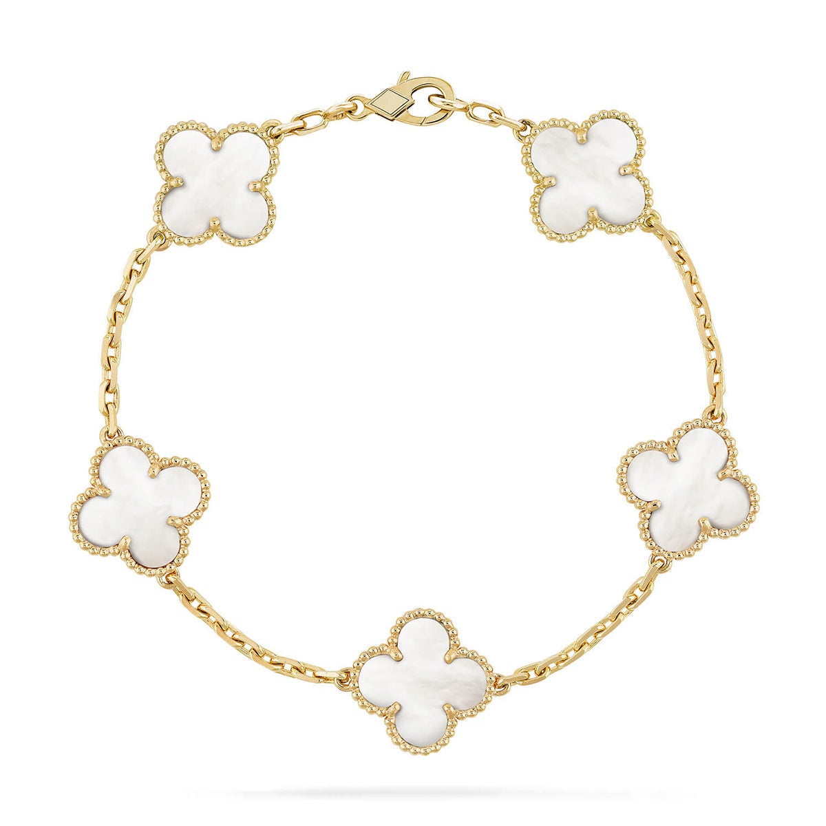 [Aurelle Style]CLOVER WHITE PEARL MOP 5 MOTIF BRACELET COLLECTION