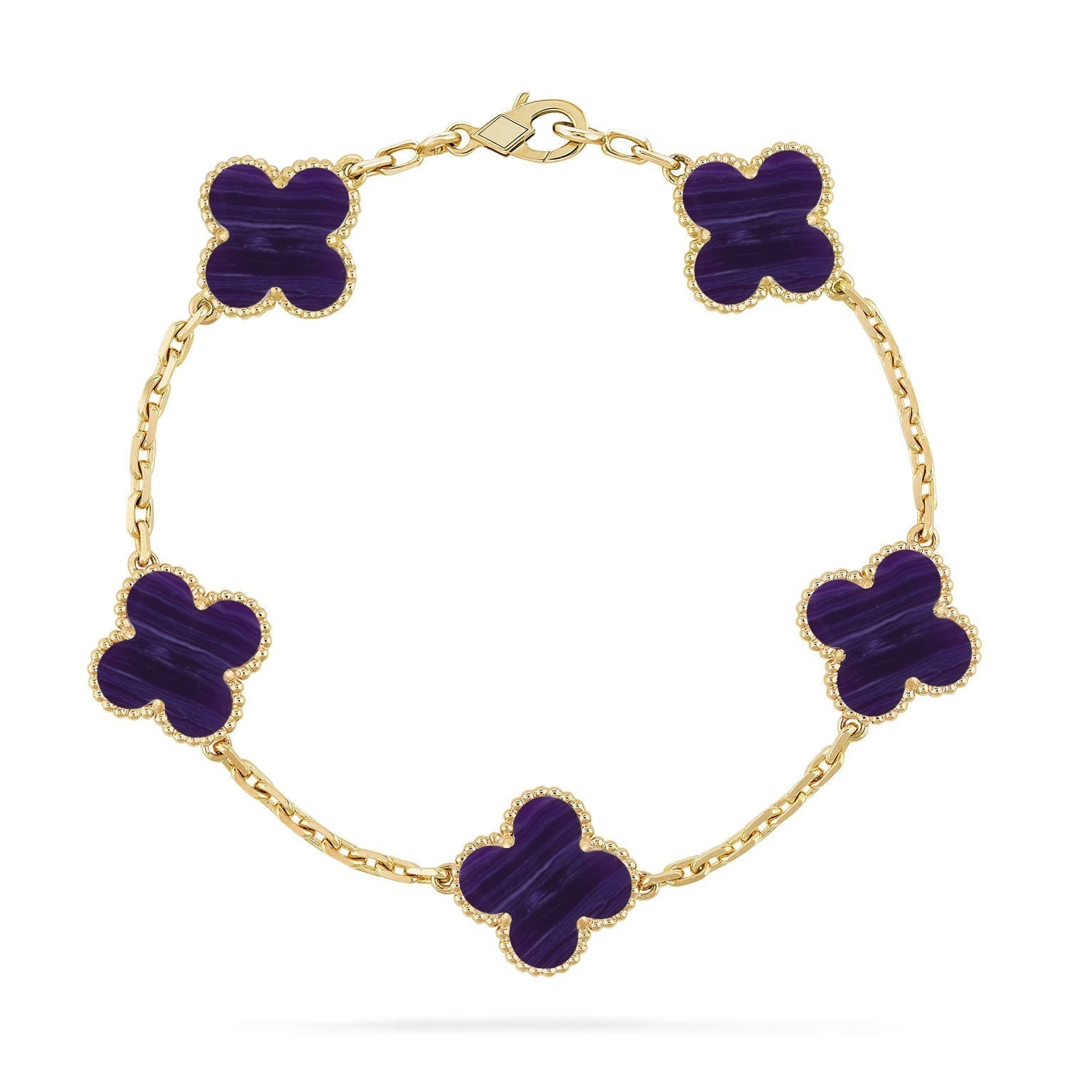 [Aurelle Style]CLOVER 5 MOTIF PURPLE STRIPES BRACELET COLLECTION