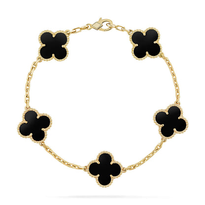 [Aurelle Style] CLOVER 5 MOTIF ONYXS BRACELET COLLECTION