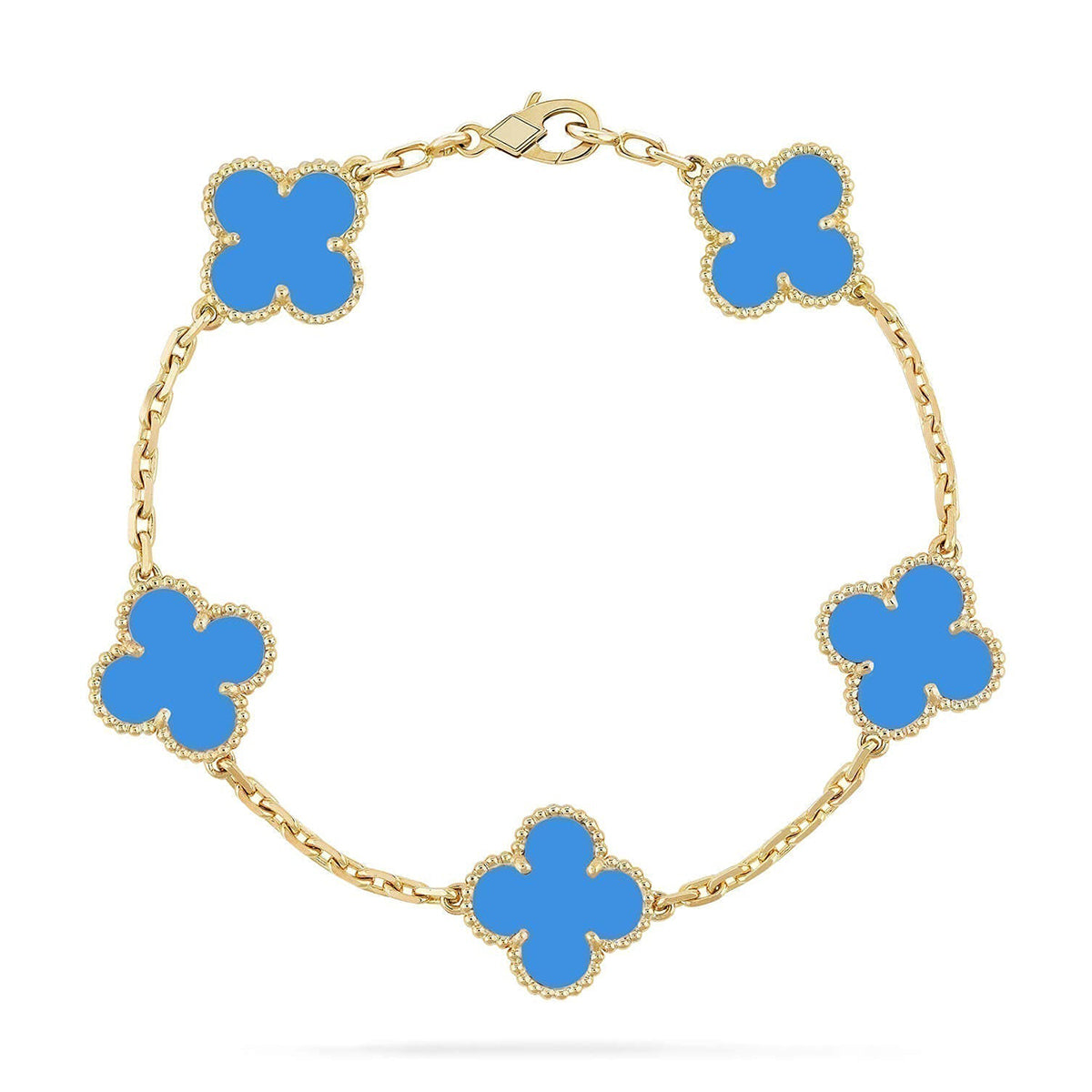 [TOP] CLOVER 5 MOTIF BLUE AGATE BRACELET COLLECTION