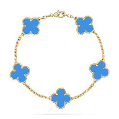 [TOP] CLOVER 5 MOTIF BLUE AGATE BRACELET COLLECTION