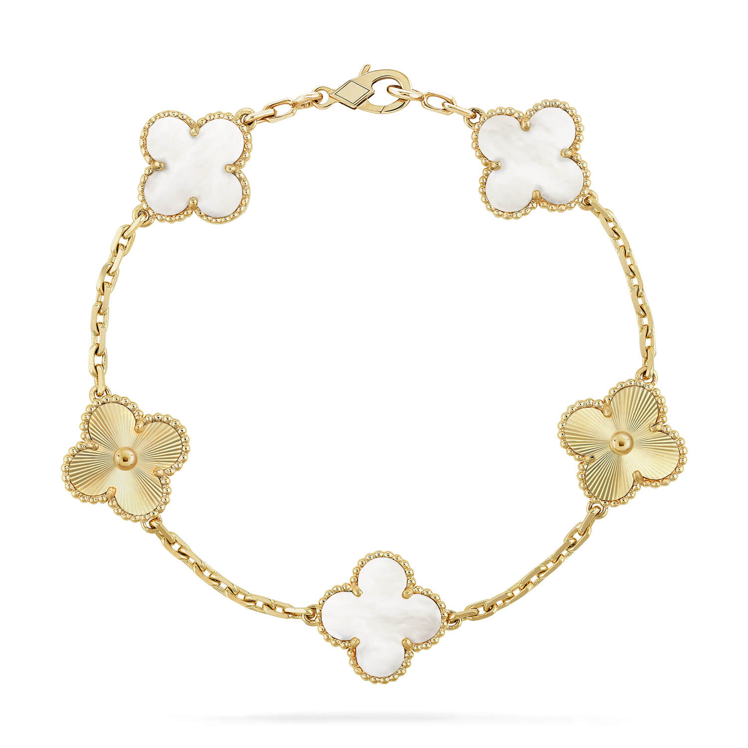 [Aurelle Style]CLOVER WHITE PEARL MOP 5 MOTIF BRACELET COLLECTION
