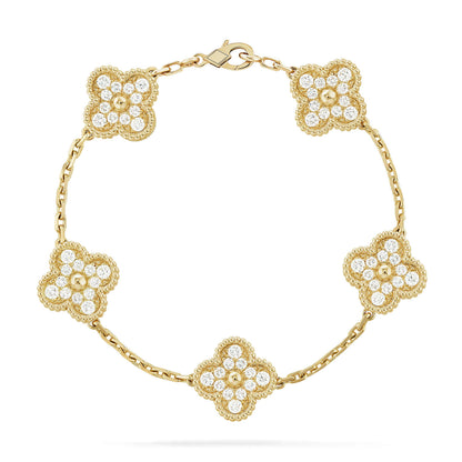 [Aurelle Style] CLOVER 5 MOTIF FULL DIAMOND BRACELET COLLECTION