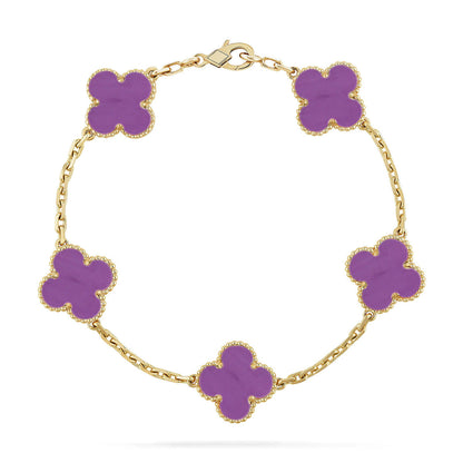 [Aurelle Style] CLOVER 5 MOTIF VIOLET BRACELET COLLECTION
