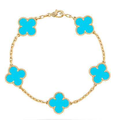 [Aurelle Style] CLOVER 5 MOTIF TURQUOISE BRACELET COLLECTION