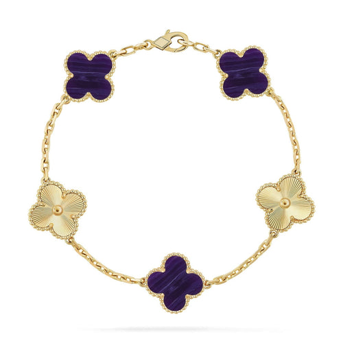 [TOP]CLOVER 5 MOTIF PURPLE STRIPES BRACELET COLLECTION