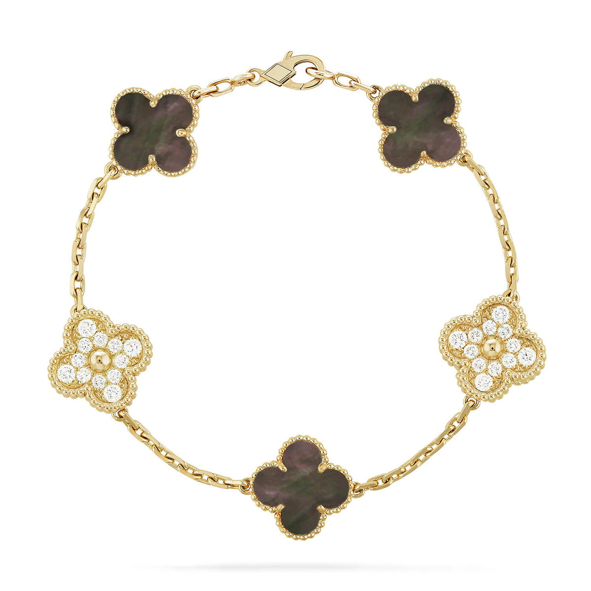 [Aurelle Style] CLOVER 5 MOTIF GRAY MOP BRACELET COLLECTION
