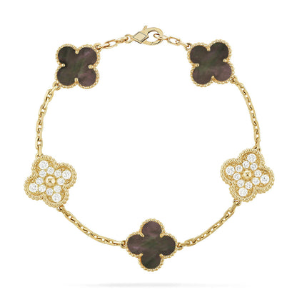 [Aurelle Style] CLOVER 5 MOTIF GRAY MOP BRACELET COLLECTION