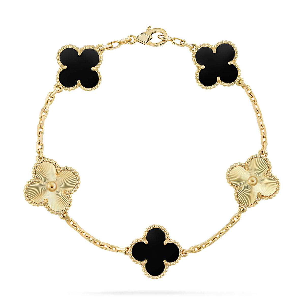 [Aurelle Style] CLOVER 5 MOTIF ONYXS BRACELET COLLECTION