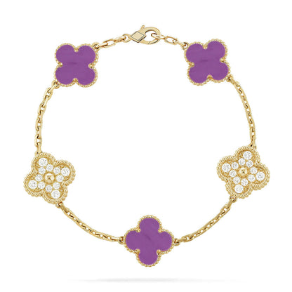 [Aurelle Style] CLOVER 5 MOTIF VIOLET BRACELET COLLECTION